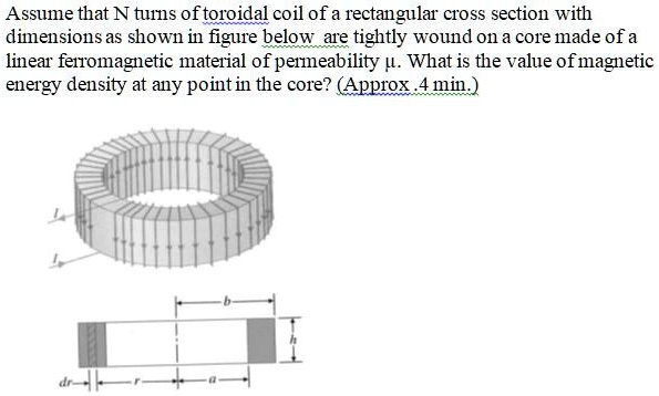 Solved Assume That N Turns Of A Toroidal Coil Of A Rectangular Cross Section With Dimensions As 2231