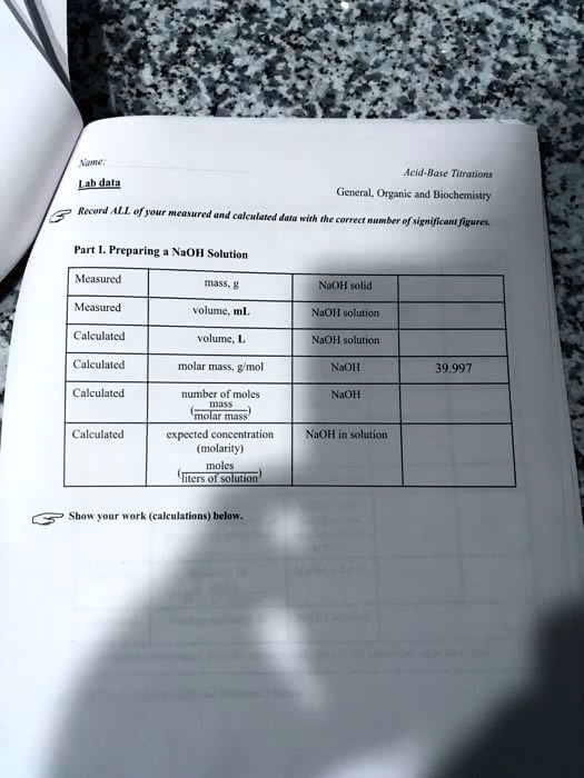 SOLVED ' Name Lab data Record ALL of your measured and calculated data with the correct number