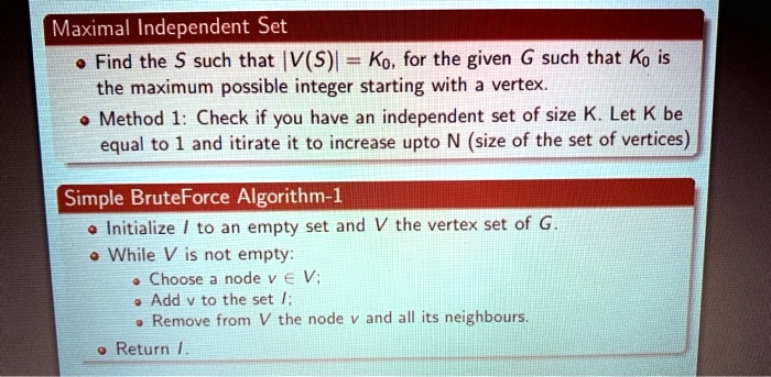 SOLVED: Please write a C++ program for the maximal independent set ...