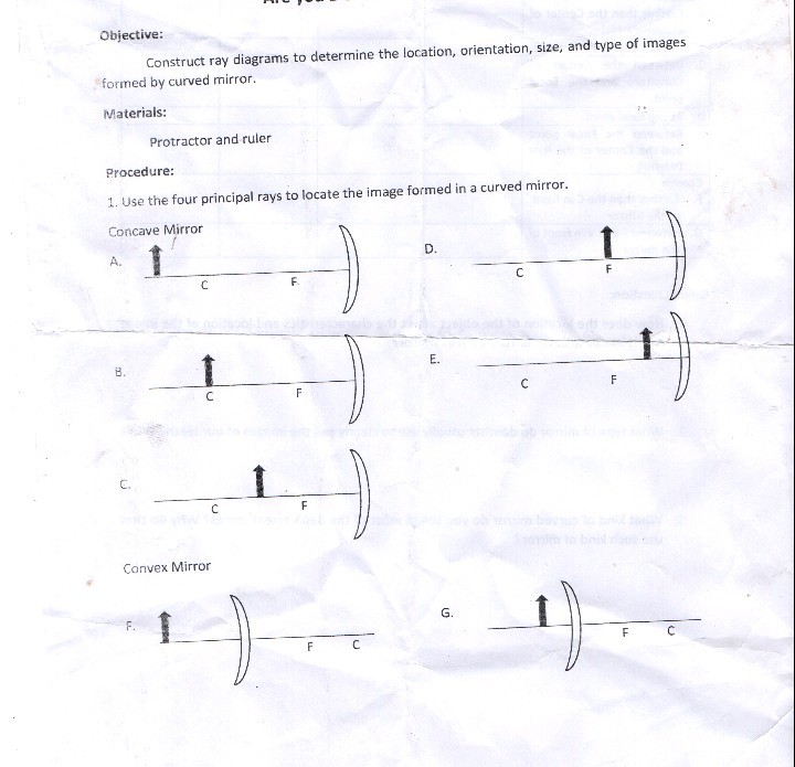 Objective: Construct ray diagrams to determine the location ...