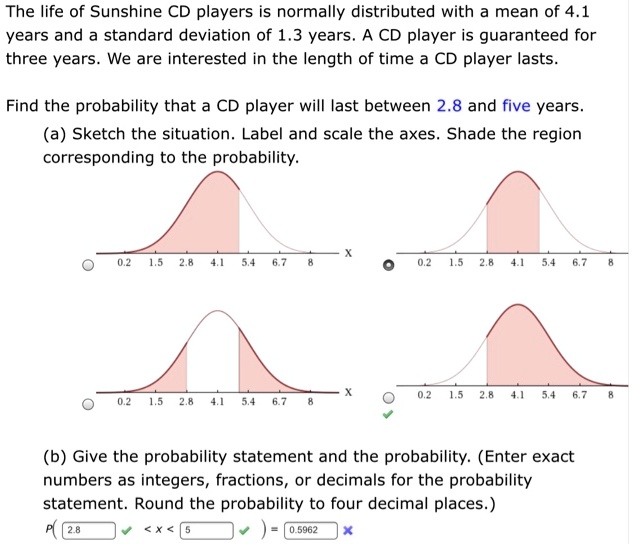 SOLVED The life of Sunshine CD players is normally distributed with a