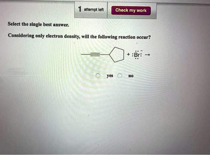 SOLVED: attempt lelt Check my work Select the single best answer