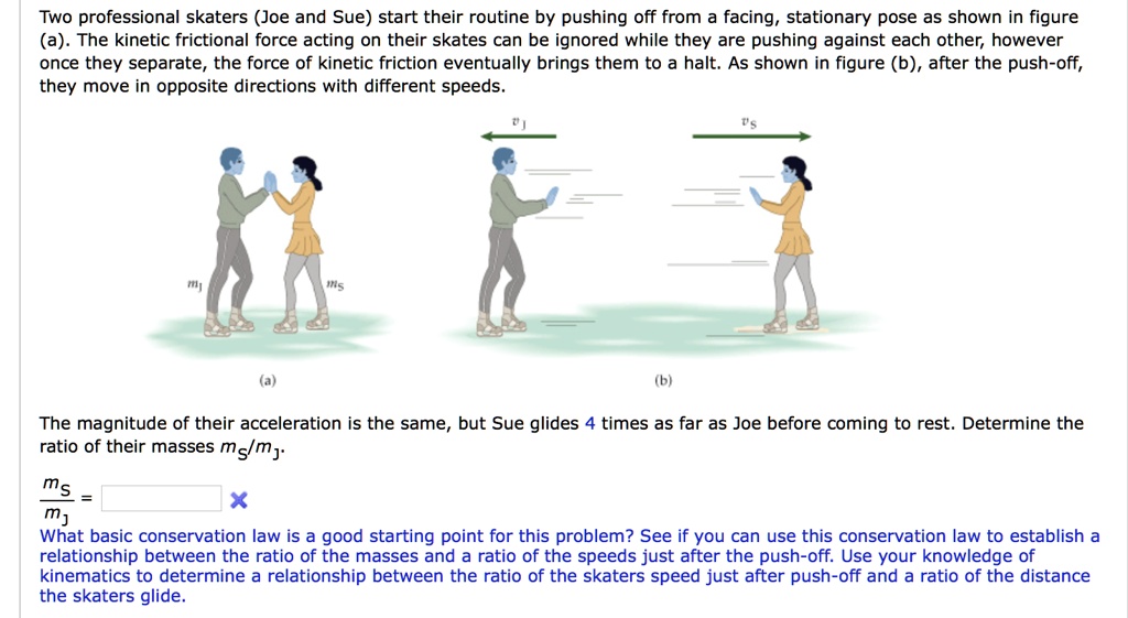 SOLVED Two professional skaters (Joe and Sue) start their routine by pushing off from a facing