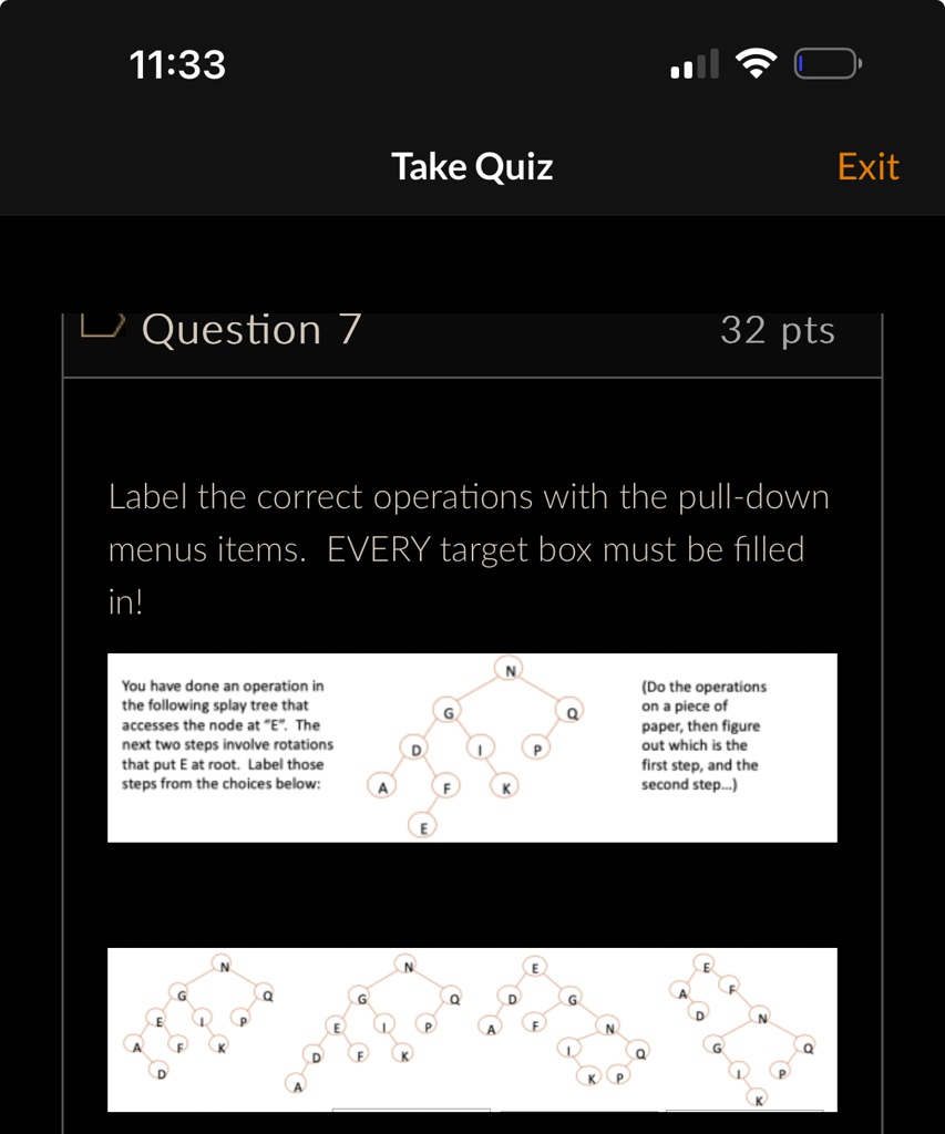 1133 take quiz question 7 32 pts label the correct operations with the ...