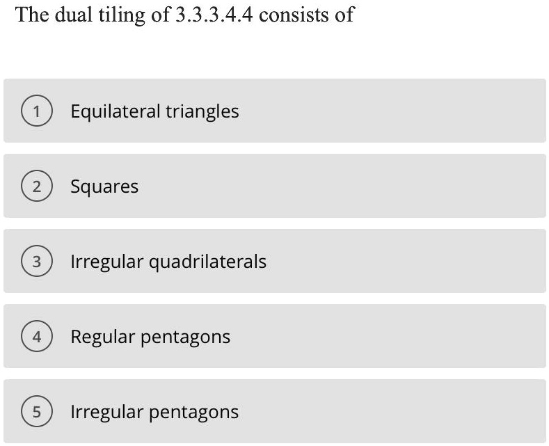 SOLVED The dual tiling of 3.3.3.4.4 consists of Equilateral triangles