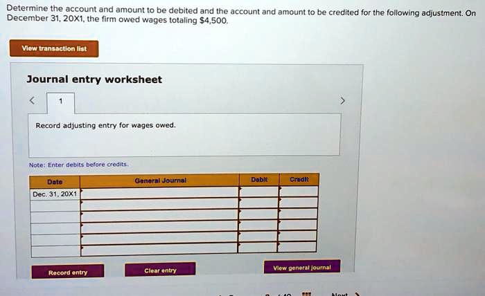 Determine the account and amount to be debited and the account and ...
