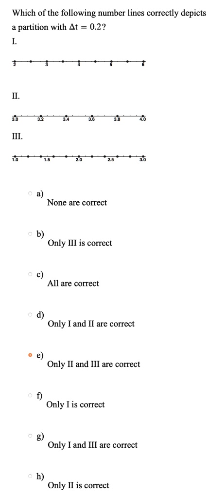 SOLVED: Which of the following number lines correctly depicts partition ...