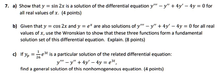 Zx Equation SOLVED: a) Show that y = sin Zx is a solution of the differential ...