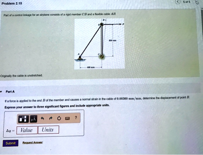 SOLVED Problem 2.15 Part of a control linkage for an airplane consists