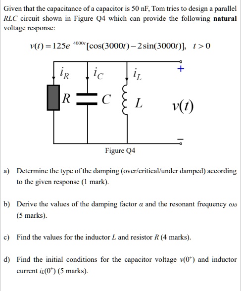 SOLVED: Given That The Capacitance Of A Capacitor Is 50 NF, Tom Tries ...