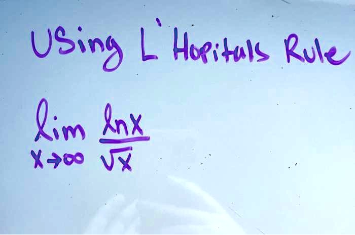 Using L'Hopitals Rule
limx 	o infty fracln xsqrtx