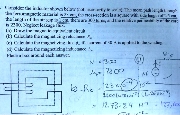 Consider the inductor shown below (not necessarily to scale). The mean ...