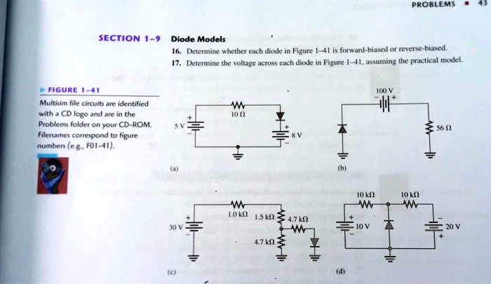 SOLVED: PROBLEMS SECTION 1-9: Diode Models 16. Determine Whether Each ...