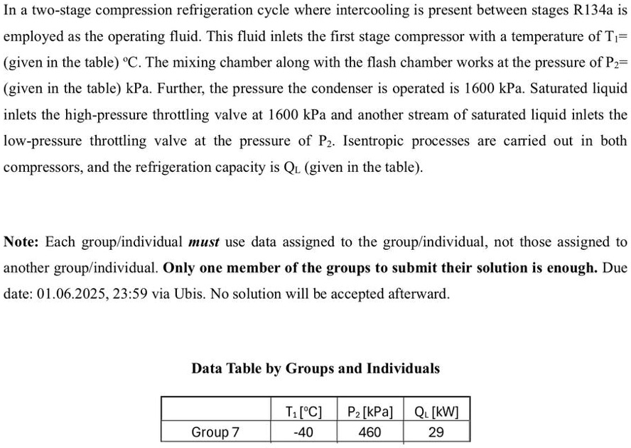 in a two stage compression refrigeration cycle where intercooling is ...
