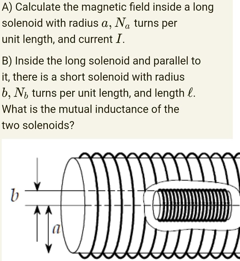 SOLVED: A) Calculate The Magnetic Field Inside A Long Solenoid With ...