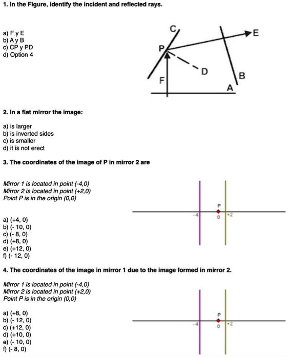 SOLVED: In the Figure, identify the incident and reflected rays 8 Fy8 c ...