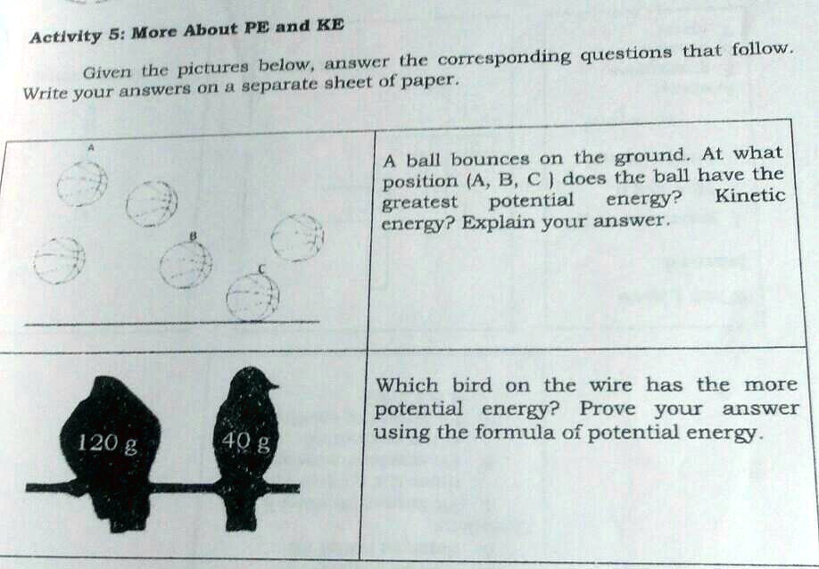 SOLVED '1.A ball bounces on the ground. At what position(A, B, C) does
