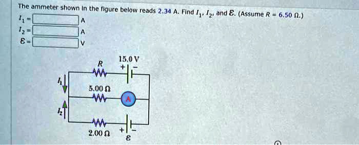 Solved The Ammeter Shown In The Figure Below Reads 2 34 A Find 1 [z