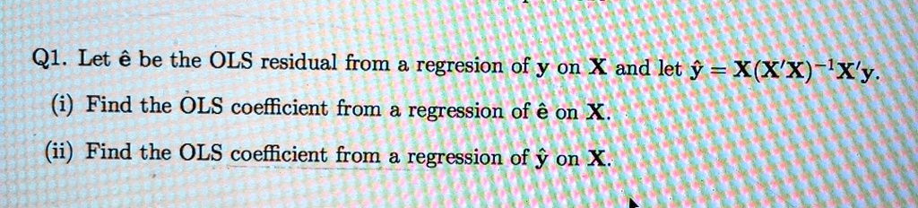 Ols Residual Formula