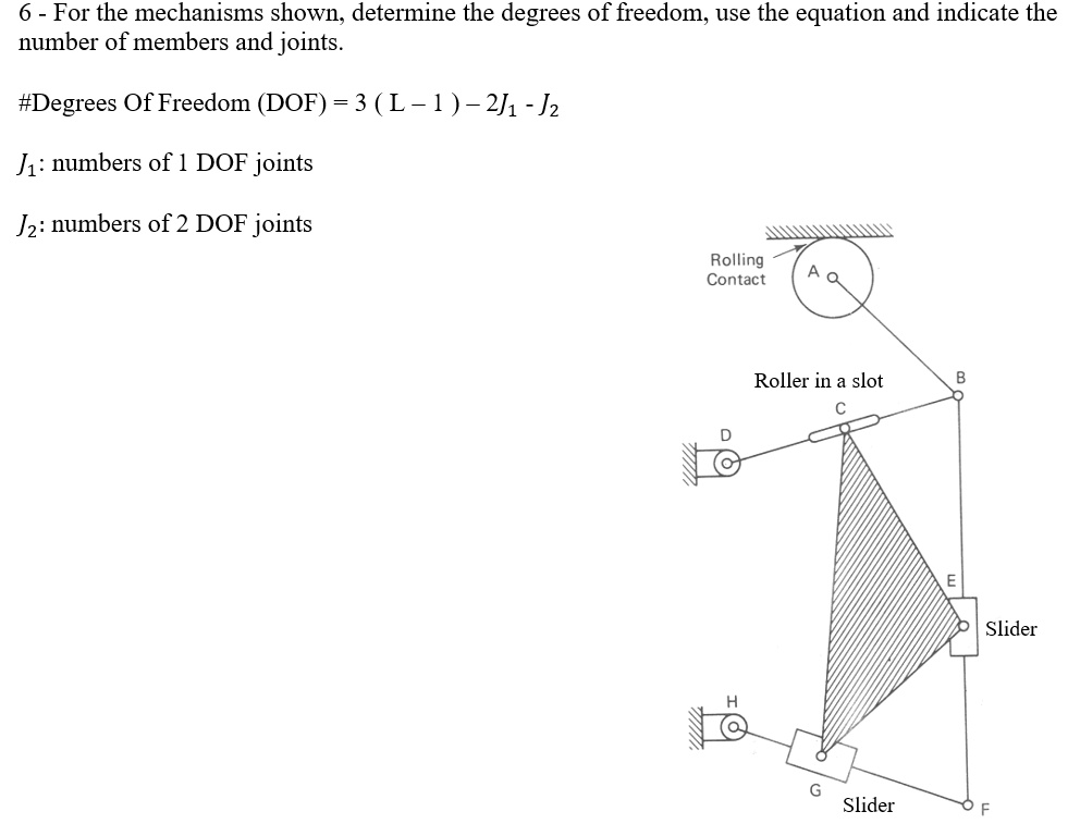SOLVED 6 For the mechanisms shown, determine the degrees of freedom