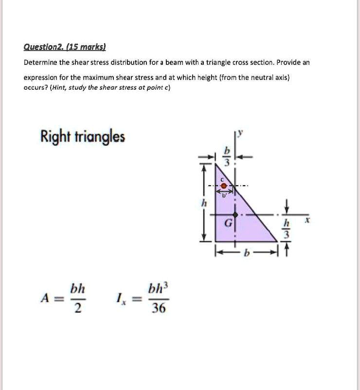 SOLVED Question (15 marks) Determine the shear stress distribution