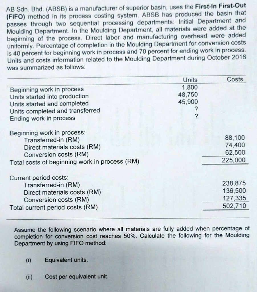 Absb SOLVED: AB Sdn. Bhd. (ABSB) is a manufacturer of superior basins and ...
