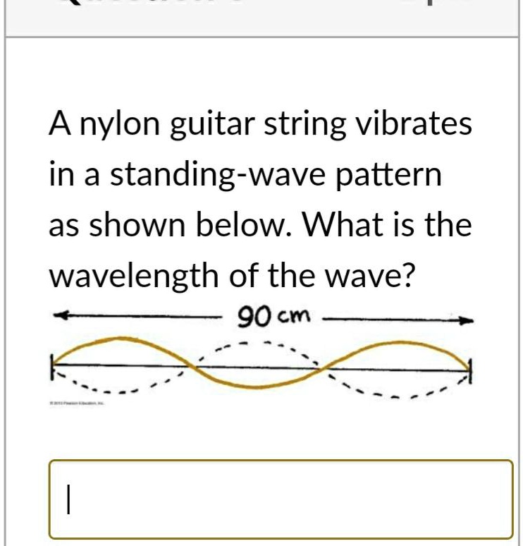 SOLVED A nylon guitar string vibrates in a standingwave pattern as shown below. What is the