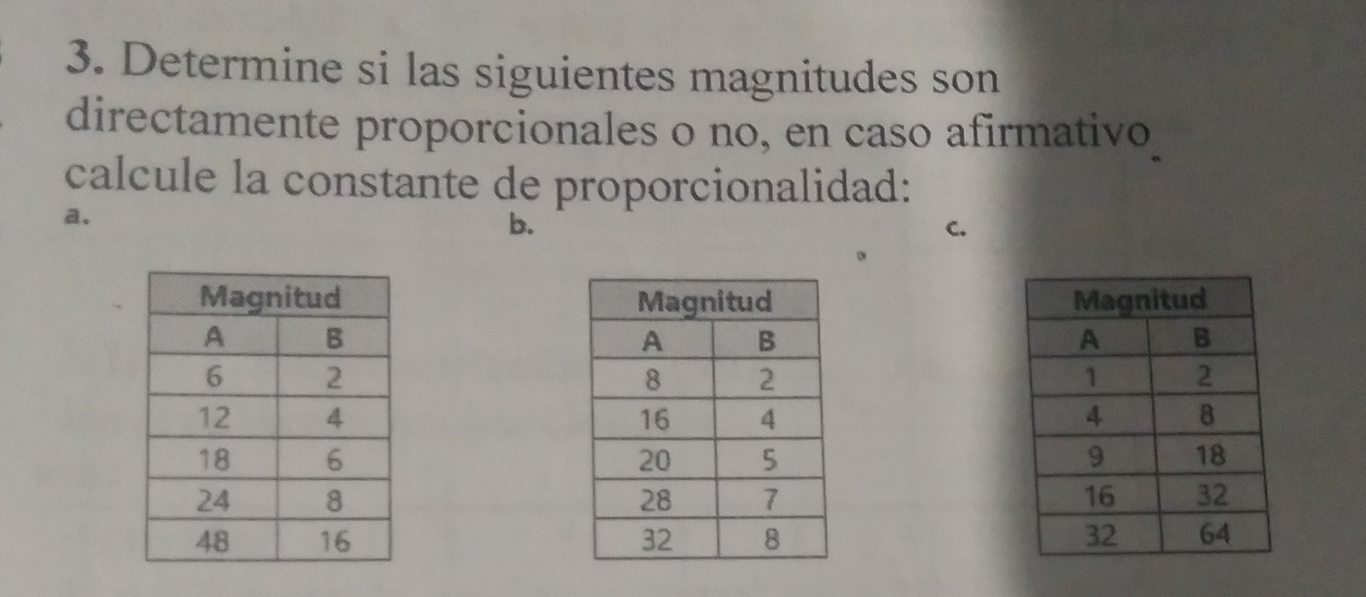 SOLVED: 3. Determine Si Las Siguientes Magnitudes Son Directamente ...