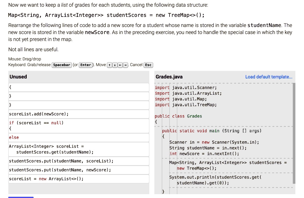 SOLVED: Now we want to keep a list of grades for each student, using ...