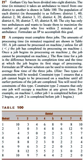 SOLVED: OR - Integer Programming - Question number 21 Gotham City has ...