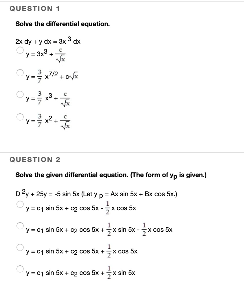 Questionsolve The Differential Equation 2x Dy Y Dx Itprospt