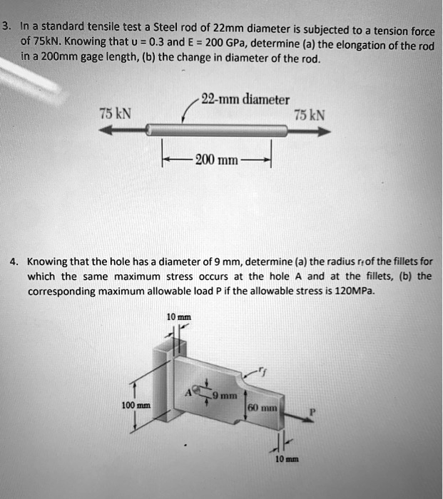 Rod Length Test In Rcc 3in a standard tensile test a steel rod of 22mm diameter is subjected ...