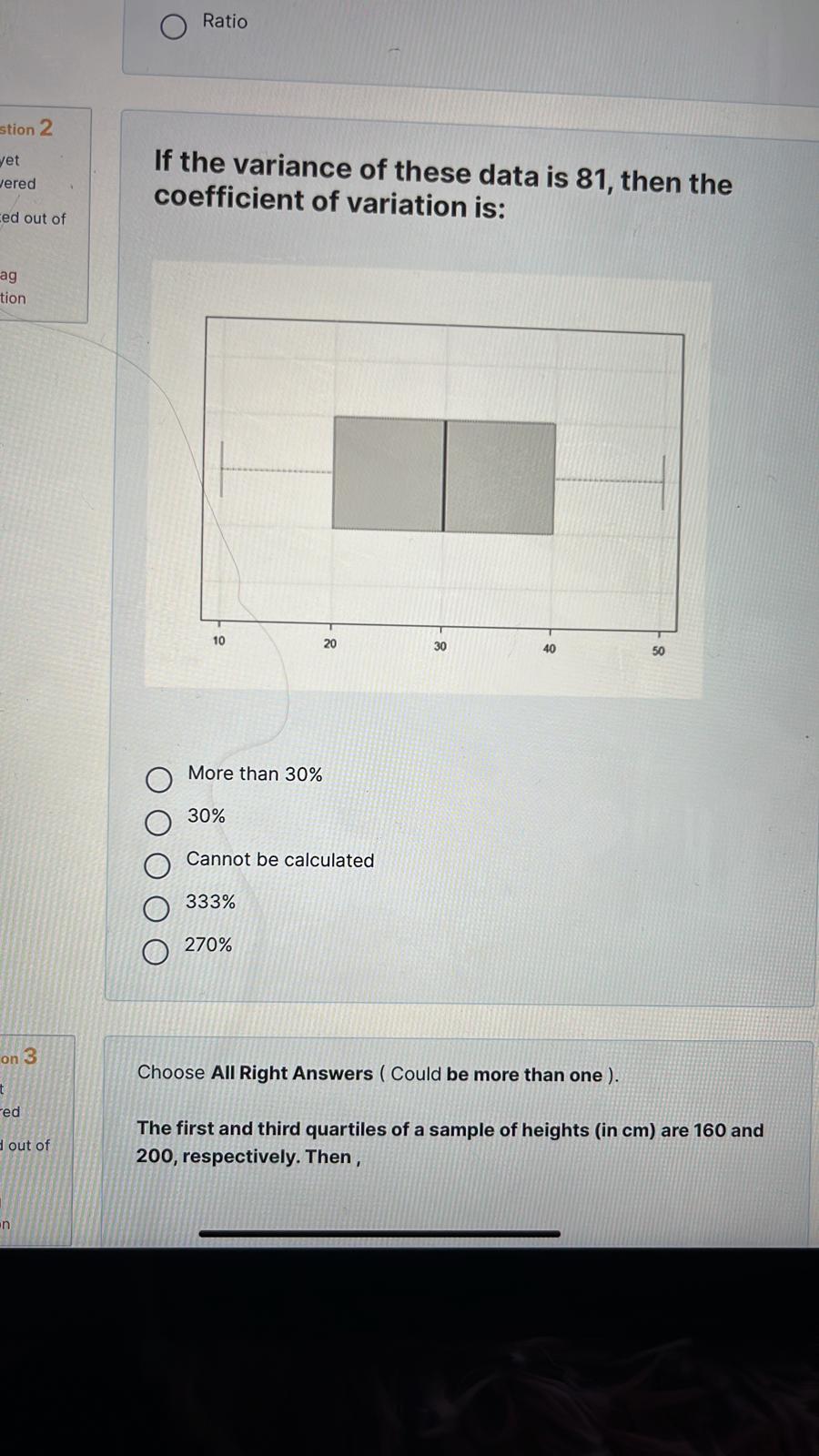 Right Answer Variation SOLVED: Ratio If the variance of these data is 81 , then the ...