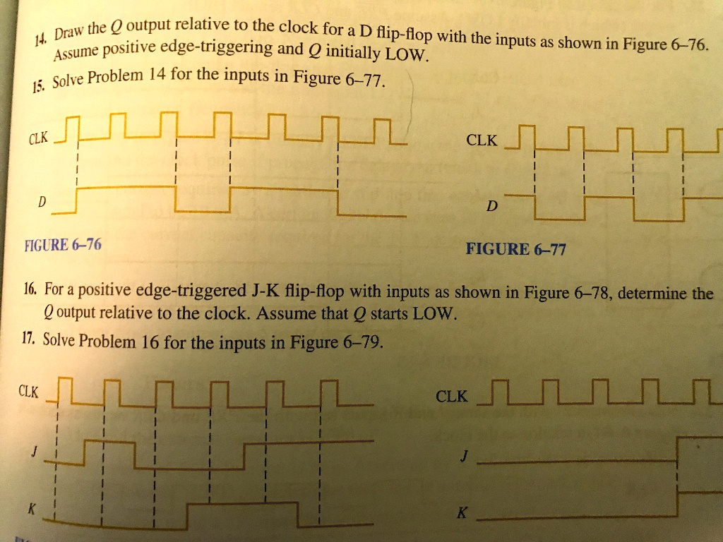 SOLVED: I AM LOOKING FOR QUESTION 16 CLK CLK D FIGURE 6-76 FIGURE 6-77 ...