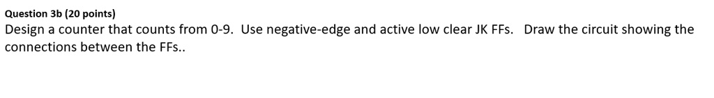 Question 3b (20 points) Design a counter that counts from 0-9. Use ...