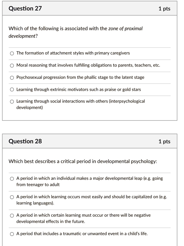 The zone of proximal development refers to quizlet hot sale