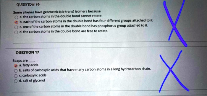 SOLVED: QUESTION 16 Some alkenes have geometric (cis-trans) isomers ...