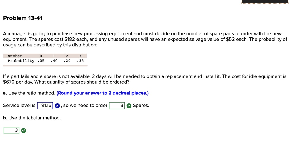 SOLVED: Problem 13-41 A manager is going to purchase new processing ...