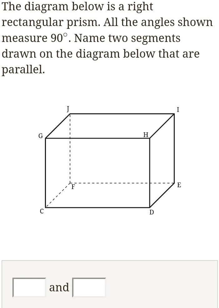 SOLVED: The diagram below is a right rectangular prism All the angles ...