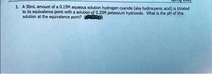 VIDEO solution: A 30 mL amount of a 0.1 M aqueous solution of hydrogen ...