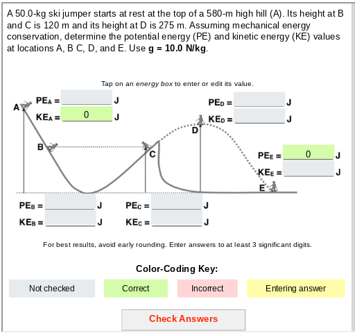 SOLVED: A 50.0-kg Ski Jumper Starts At Rest At The Top Of A 580-m High ...