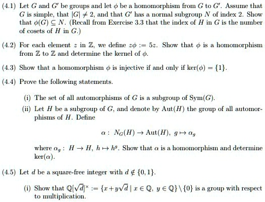 4 1 Let G And G Be Groups And Let Homomorphism From Itprospt