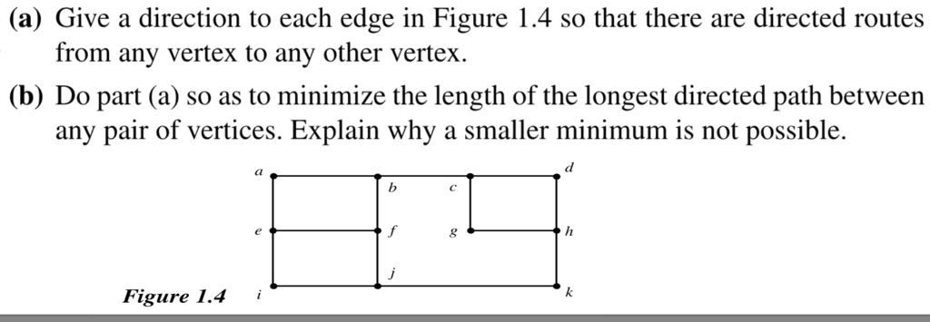 [GET ANSWER] (a) Give a direction to each edge in Figure 1.4 so that ...
