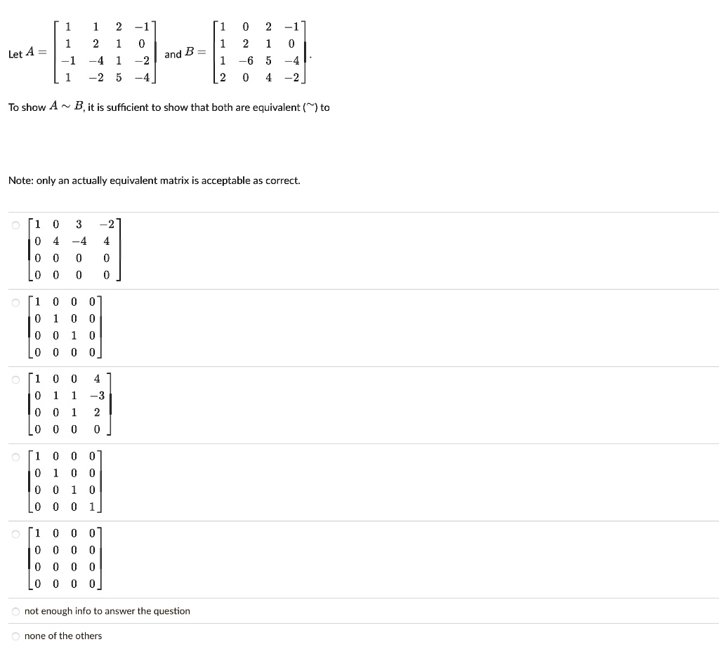 SOLVED Let A 4 2 And 2 6 4 2 To Show A B it Is Sufficient To