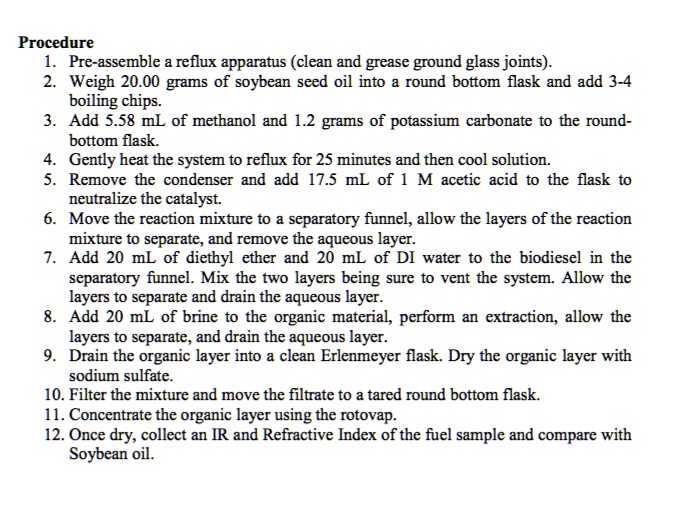SOLVED Procedure Preassemble a reflux apparatus (clean and grease