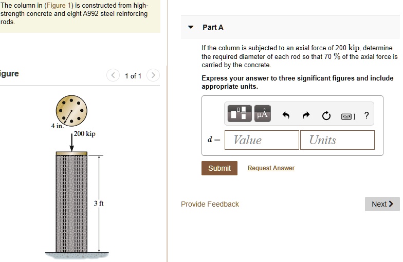 Solved The Column In Figure Is Constructed From High Strength