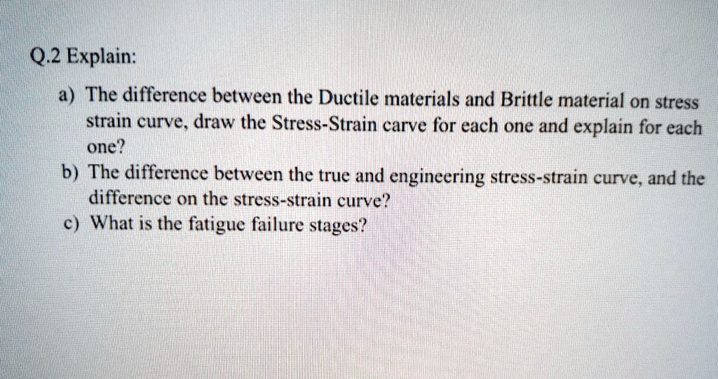 SOLVED a) The difference between ductile materials and brittle