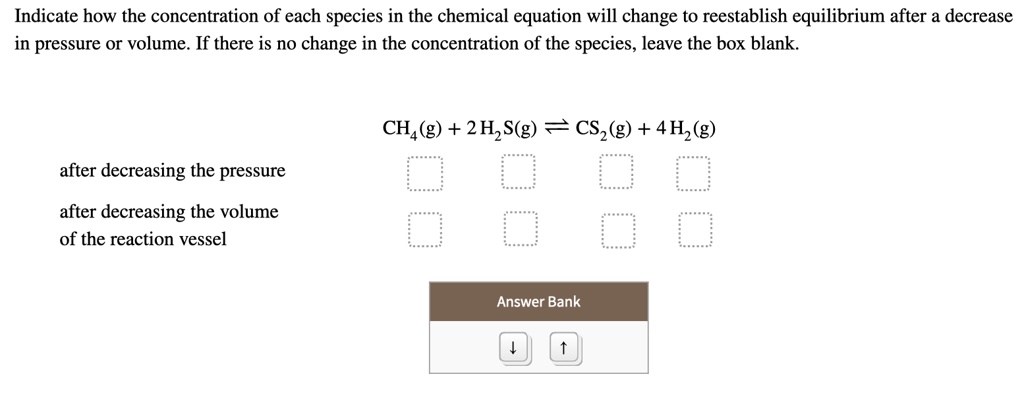 SOLVED Indicate how the concentration of each species in the