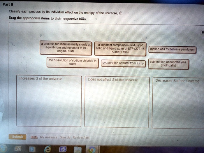 SOLVED: Text: Part B Classify Each Process By Its Individual Effect On ...