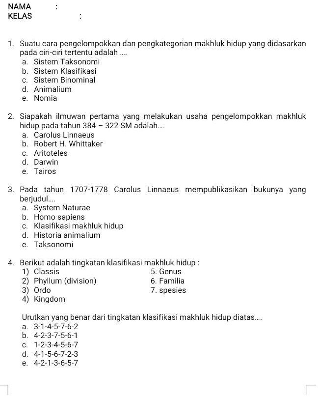 SOLVED: Mohon Bantuannya Dong NAMA KELAS Suatu Cara Pengelompokkan Dan ...